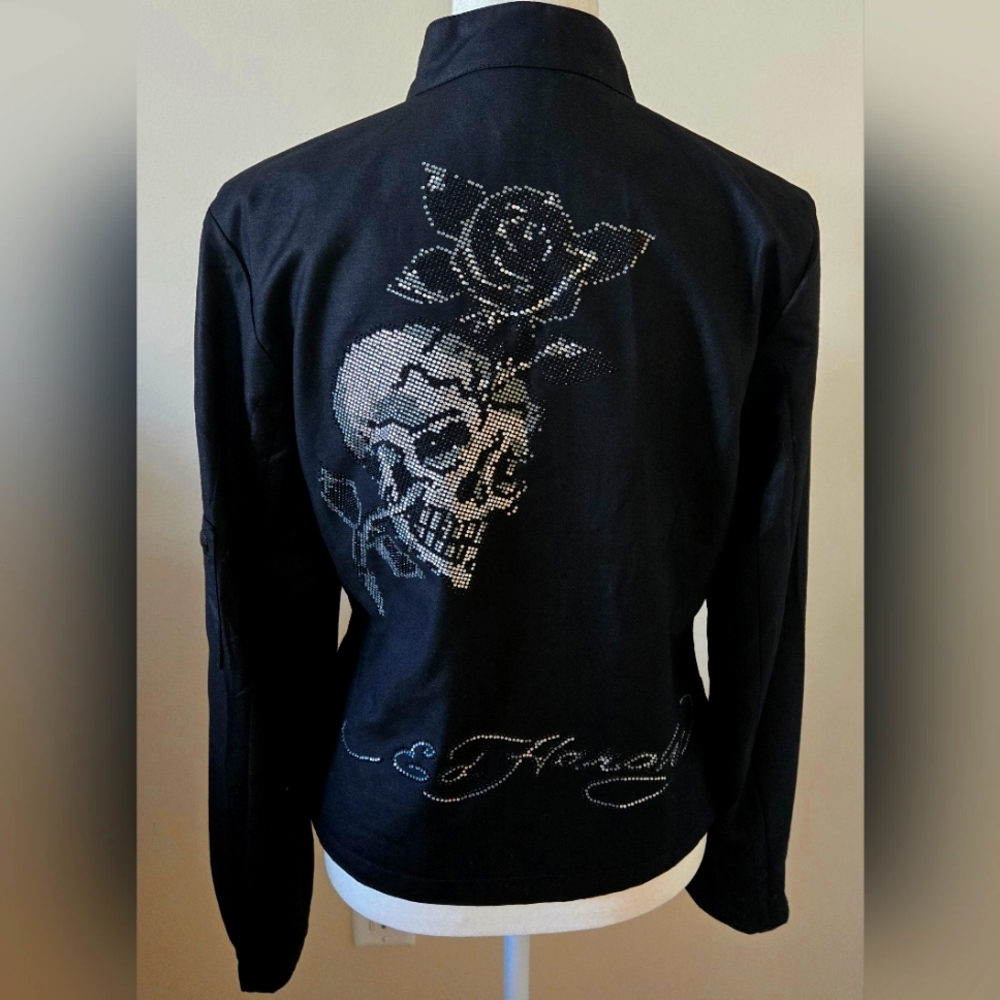 Ed Hardy Black Skull Embellished Jacket
